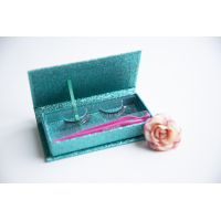 Caja para guardar pestañas - Brillantina turquesa -15243